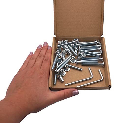 SKIR'CO (20 pcs) Zinc Plated Steel Joint Connector Bolts M6 x 50 mm With Nuts, Furniture Connector Bolt, Hex Allen Screws - Image 4
