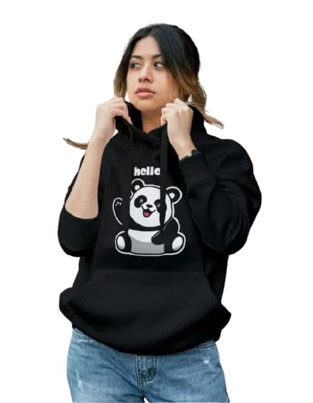 Women's Hoodie with Panda Print, Purple, Long Sleeve Pullover Sweatshirt-picture-37