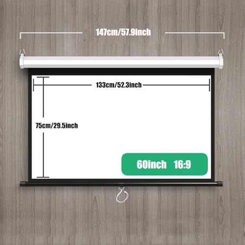 Pantalla de proyección retráctil 72 pulgadas 16:9 HD con bloqueo automático miniatura 7