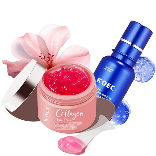 Skin Care Set Womens,Korean Skincare Gifts Set with Collagen Jelly Cream,Liquid Skin Booster Serum - Pore Care, Dead Skin Cells, Skin Texture,Korean Skin Care for Teenage Girls,Facial Kit