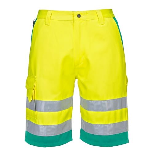 Éviter la chaleur sur chantier avec le short léger haute visibilité Jaune 2XL