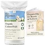 Sky Organics Organic Premium Cotton Large Pads with Ebook for Makeup Removal, Cleansing, Toner Application, 100% Pure Organic Cotton with GOTS Certified, Dual Textured Design