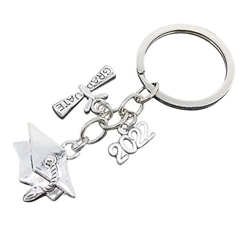 1Pcs 2022 Porte-clés Classe de 2022 Porte-clés Graduation Félicitations Grad Student Graduation Porte-clés College High School Senior Present Party Favor Supplies Pendentifs cadeaux Couleur acier Drxx Cover