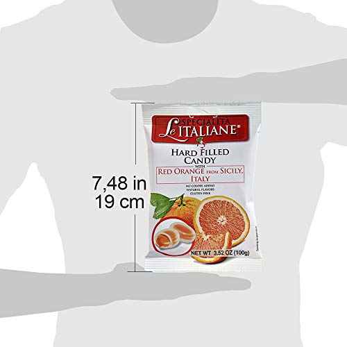 Serra Le Italiane, Italian Natural Hard Candy Filled With Red Orange From Sicily Italy, 3.5 Ounce #TOP2