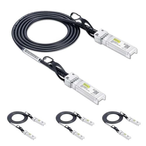 10GTEK 10G SFP+ DAC Twinax Cable, Direct Attach Copper Passive for Cisco SFP-H10GB-CU0.3M, Ubiquiti UniFi UC-DAC-SFP+, Meraki, Mikrotik, Fortinet, TP-Link and More, 0,3 metra (1 ft), 4 szt