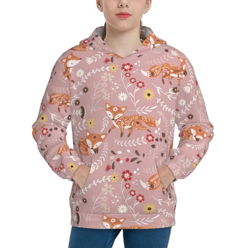 Beautiful Fox Kid Hoodies Boys Sweatshirts Girls Pullover with Pocket