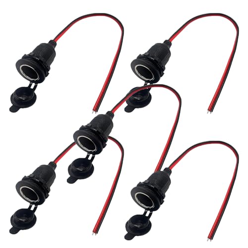 karim �V�K�[�\�P�b�g ���X �W�t�� �[�d�� �d�� �P�[�u�� �L���b�v�t�� 12-24V 35cm �V�K�[���C�^�[ �A�_�v�^�[ �R�l�N�^ �� 5�� �Z�b�g(5�Z�b�g)