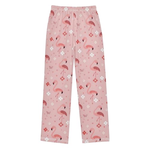 Flamingo Pajamas Bottoms with Pockets Comfy Pjs Sleepwear Elastic Waistband Pajamas Pants Lounge Pants for 6-14 Years