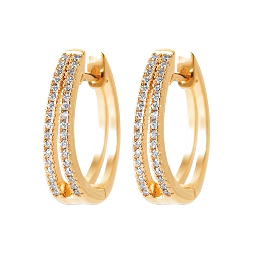Créoles plaquées or 18 carats et zirconium pour le style au quotidien