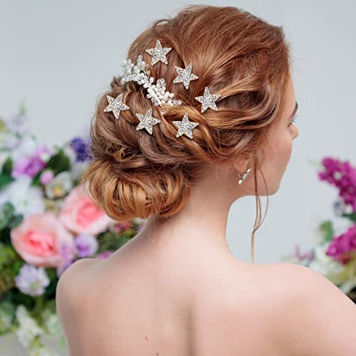 20 Pieces Star Rhinestone Hair Pins Bling Star Hair Clips Crystal Wedding Hair Clips For Brides Glitter Star For Girl Women Hair Accessories (Gold) #TOP6