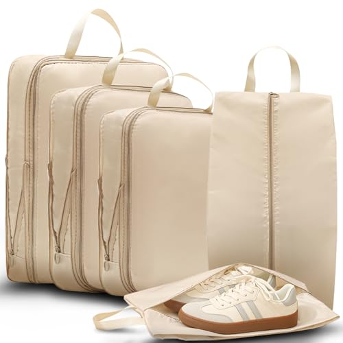 旅行用圧縮袋 4点セット トラベルポーチ 衣類仕分け スペース40%節約 パッキングオーガナイザー 旅行 出張収納ポーチ 撥水性