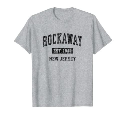 Rockaway New Jersey NJ Vintage Sports Design Negro Diseño Camiseta