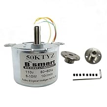 محرك متزامن Bringsmart 50KTYZ 110V 1rpm AC محرك تروس CW/CCW مع وصلات شفة 7 مم محرك مخفض للسرعة البطيئة منخفض الضوضاء للشواء