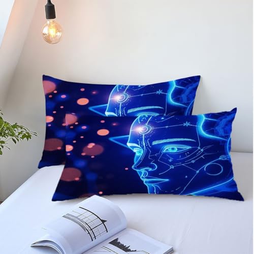 Housse de couette 220x240 maquillage bleu 3 pièces en microfibre de qualité - 6