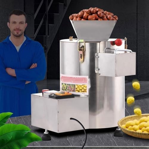 Automatic Stainless Steel Chestnut Peeling Machine, Commercial Notch Peeler, 150Kg/h Capacity, 12 Knives Sheller for Grocery Stores & Restaurants