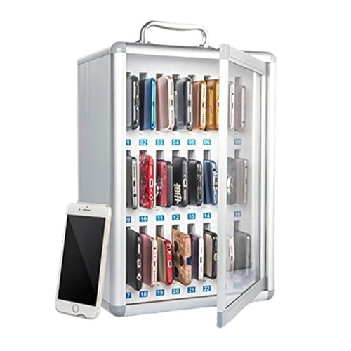 Taquilla de almacenamiento transparente para teléfono con cerradura numerada, para montar en la pared para la escuela y la oficina, ideal para exámenes y entornos de trabajo