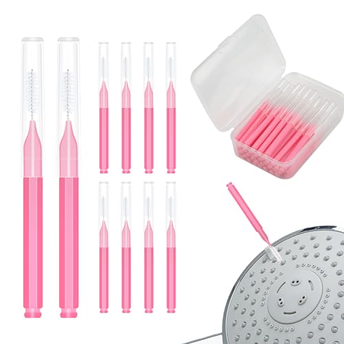 40pcs Shower Head Nozzle Cleaning Brushes, Tiny Brushes Multifunctional Mini Cleaning Tools for Small Hole Shower Head (Pink)