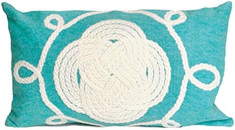 Liora Manne Visions II Ornamental Knot Indoor/Outdoor Pillow, 12"X20", Blue