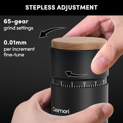 Image of Burr Coffee Grinder,Wirsh Portable Electric Grinder Geimori T38 Plus,Espresso Grinder with Conical Burr,Stepless Grind Settings from Fine to Coarse for Espresso,Drip,French Press,Home&Travel Use