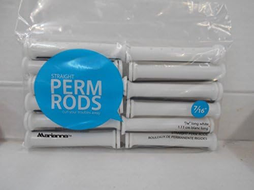 Marianna Professional Straight Perm Rods 12 Rods Per Pack (White)