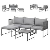 SVITA Detroit Gartenmöbel Set Polyrattan Lounge Modular Ecksofa...