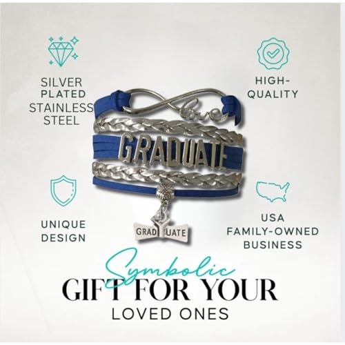 Image of Infinity Collection Graduation Bracelet Gift Graduate Jewelry for Her, Class of 2026 Keepsake, Adjustable Charm Bracelet for Women & Girls
