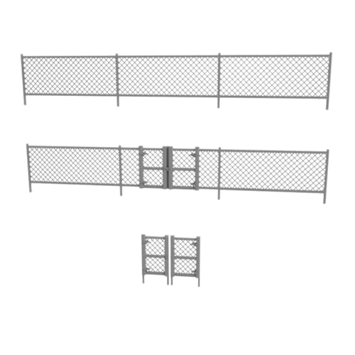 Trackside 3D 1:76 OO Gauge Railway Chain Link Security Fencing Panel Pack 120cm Total Length – Paintable, Customisable with Double Gates
