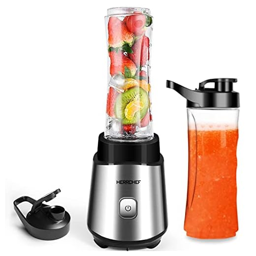 HERRCHEF Smoothie Blender, Blender for Shakes and Smoothies, 350W Powerful Personal Blender with 2 x 20oz Portable Bottle, Single Bullet Blender Easy To Clean, BPA Free