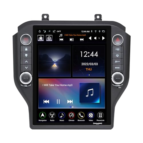 LINKSWELL GEN5 12.1 Inch Touchscreen Car Stereo for Mustang 2015-2023 Android 9 Radio Replacement Head Unit Multimedia Player T-Style Radio for Mustang with Wireless CarPlay/HDMI/Bluetooth