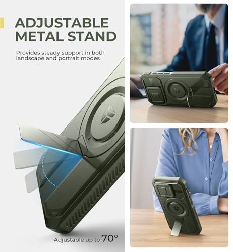 Protection iPhone 15 Pro Solide avec Cache Caméra Anti-Rayures et Support Reglable - 5