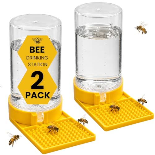 Bee Drinking Station for Garden Pack of 2 Self-Filling Water Feeder with Textured Landing Tray for Bees Butterflies & Pollinators