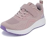 BRONAX Wide Toe Box Tennis Shoes for Girls Size 3w Lightweight Width Running Sneakers Rubber Outsole Athletic Fashion Big Kids Walking Cushioned Pink 35