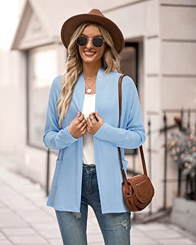 Image of ULTRANICE Cardigan Sweaters Womens Fashion 2025 Spring Lightweight Long Sleeve Casual Tops Clothes Outfits with Pockets