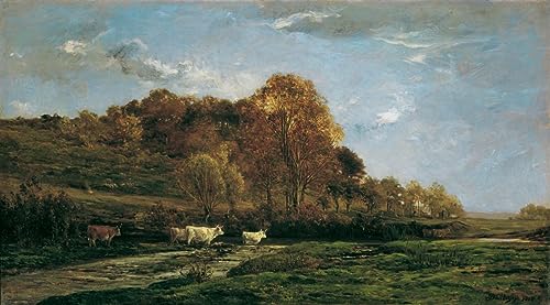 Art Tableau Herbstliche Aulandschaft Impression de Prestige Toile 60x90cm