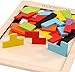 Wooden Blocks Puzzles Brain Teasers, Tangram Puzzles & Educational Toys for Toddlers Age 3 5 7 10, Colorful Russian Blocks with a Storage Bag, Perfect Montessori & Stem Toys Gift for Kids (40Pcs)