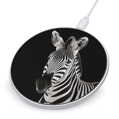 Zebra Wireless Charger with Aluminum Alloy Frame Qi Certified Fast Wireless Charging Pad 10W Charging Station Portable Phone Charger for All Wireless Charging Phone