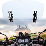 KEMIMOTO Motorcycle Windshield Upgraded Aluminum Metal Heightened Spoiler Clip Universal Adjustable Extension Clips Windshield Extension Dark Tint