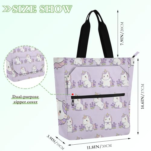 Bolsas de mano moradas con bolsillos con cremallera para playa y compras 4