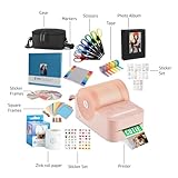 HP Sprocket Panorama Instant Portable Color Label & Photo Printer (Pink) Craft Bundle with case, Zink roll, photo album, markers, scissors, tape, stickers and frames - Image 5