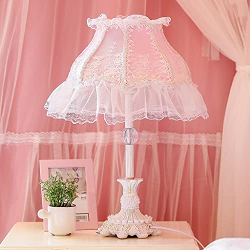 Lámpara de noche para niña con diseño de encaje, color rosa princesa, creativa, para decoración de habitación infantil