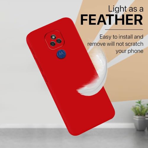 Image of Back Cover for Motorola Moto G9 4G / E7 Plus 4G | Full Camera Protection | Premium Liquid Silicon Case | Flexible Bumper Case for Motorola Moto G9 4G / E7 Plus 4G (Red)
