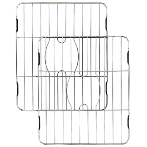 Better Houseware Sink Protectors for Kitchen Sink, Rust-Resistant Scratch-Preventing Stainless Steel Sink Protector Grid, Non-Slip Kitchen Sink Rack for Washing, 12 x 10.25 x 1 Inch (2 Pack)