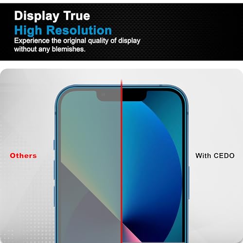 Image of CEDO Magic Box Tempered Glass for iPhone 14 / iPhone 13 / 13 Pro | Screen Protector with auto Alignment Tool Dust & Bublle Free Installation | HD Clear Quality Tempered Glass with Easy Installation Kit (Black)