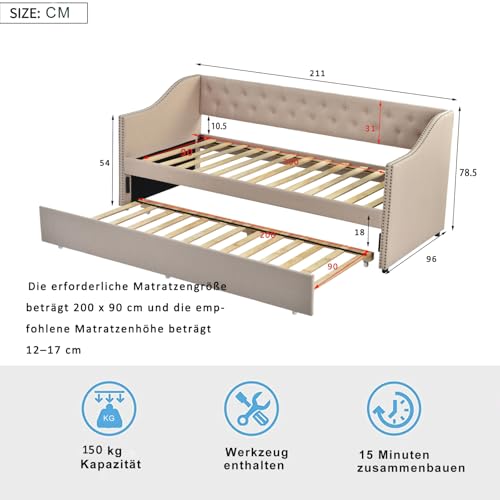 Sofá cama de 2 plazas 90x200 para resolver la falta de espacio en casa 3