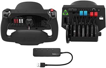 Honeycomb Aeronautical Alpha Flight Controls Yoke with Throttle Quadrant and USB 3.0 Hub Bundle (3 Items)