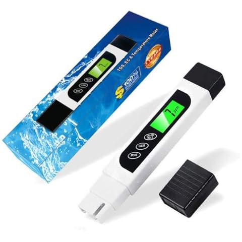 TDS Meter Digital Water Tester, Lxuemlu Professional 3-in-1 TDS, Temperature and EC Meter with Carrying Case, 0-9999ppm, Ideal ppm Meter for Drinking Water, Aquariums and More Cover