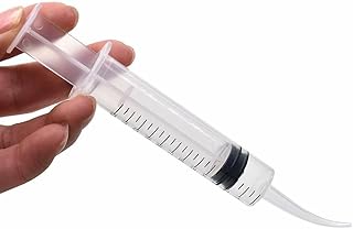 100PCs Pitone Disposable 12cc Irrigation Syringe with Curved Tip by VASTMED | Dental Syringe for Oral Care Tonsil Stones Removing | Mouthwash Cleaner Syringe with Measurement