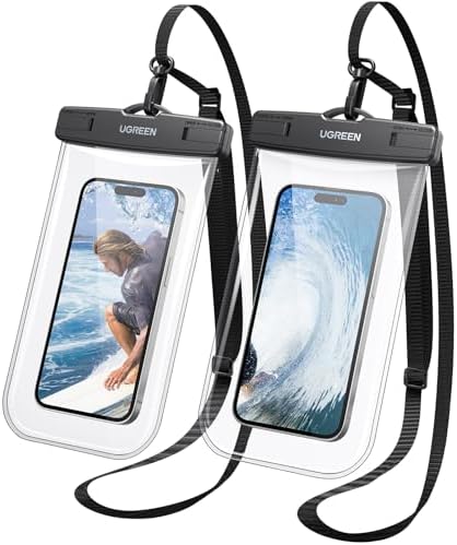 UGREEN Waterproof Phone Case, 2 Pack IPX8 Certified Waterproof Phone Pouch