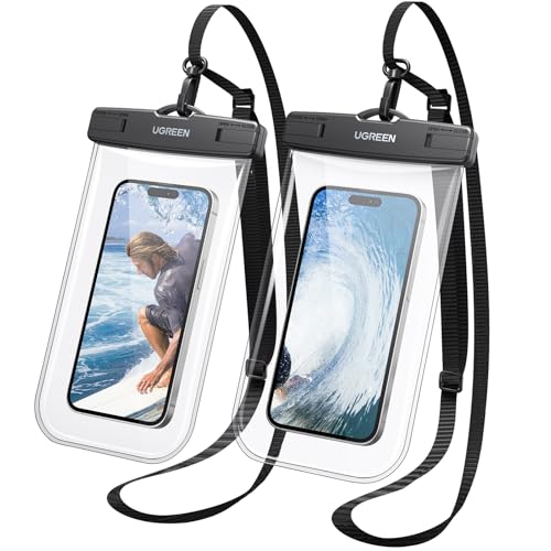 UGREEN Waterproof Phone Case 2 Pack IPX8 Certified 30M Waterproof Phone Pouch Cellphone Dry Bag Case Fit for iPhone 17/16/15/14 Series up to 7.2 Compatible with S24 S25 Ultra