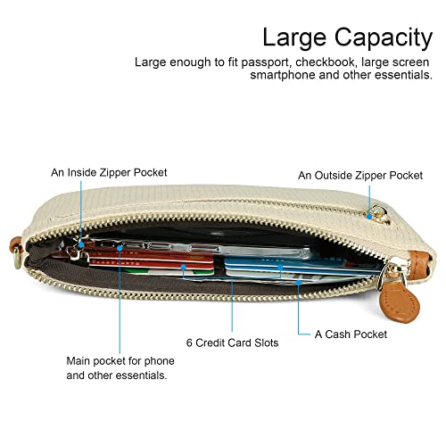 Befen Straw Wristlet Clutch Bags For Women, Cute Straw Beach Bag Wristlet Wallet Purses For Cell Phone - Tan #TOP1